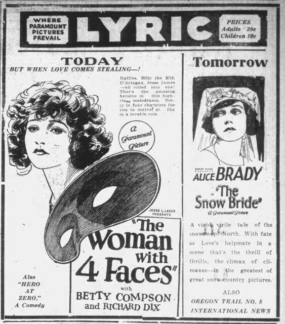 June 17, 1923 Newspaper Advertisement