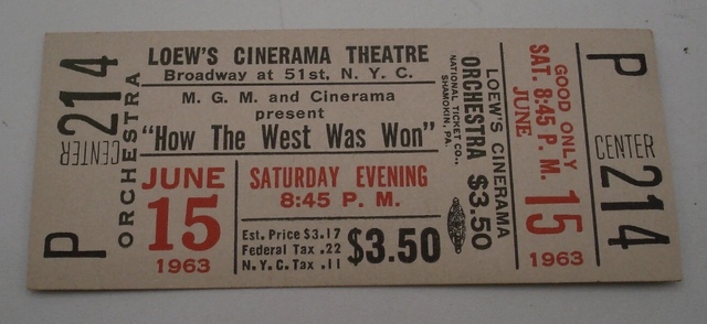 Loew’s Cinerama Theatre ticket stub
