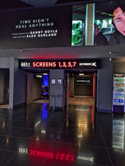 Odd numbered screens corridor entrance