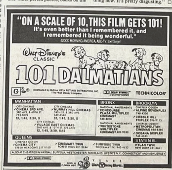 101 Dalmatians (1961) Advert
