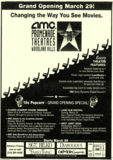 <p>The Northridge Earthquake that damaged the Saks Fifth Avenue anchor tenant store at the Promenade at Woodland Hills was demolished for this new-build AMC anchor that had 3,000 seats at opening costing $20 million. The venue had a soft launch week long schedule of events beginning on March 23 and 24, 1996 with “Singin' in the Rain,” “2001: Space Odyssey” and “Raging Bull”</p>
            
              <p>A Red Cross fundraiser on March 25, 1996 featured a screening of the Oscars live followed by a choice of “Babe,” “Sense and Sensibility,” “Apollo 13,” “Il Postino” and “Braveheart.” The next day films included “North by Northwest,” “Witness for the Prosecution,” “The Informer,” “The Harvey Girls,” “On the Town” and “Now Voyager.”</p>
            
              <p>On March 27, 1996, a lifetime salute to Janet Leigh brought the actress there with films on each of its screens including “Manchurian Candidate,” “Psycho” and “Bye Bye Birdie.” An ALS benefit screening occurred on March 28, 1996. Charity screenings of Bugs Bunny cartoons ran into the opening weekend with the venue opening for over 25 years beginning on March 29, 1996.</p>
              
