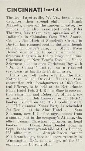 December 1953 News