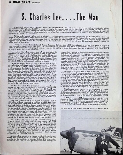 S. Charles Lee, Theater Architect (1949)