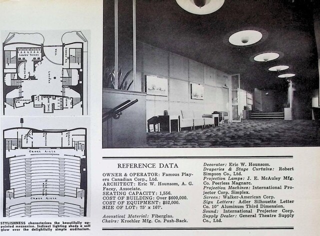 Eric W. Hounsom, A.G. Facey, Associate, Theater Architect (1949)