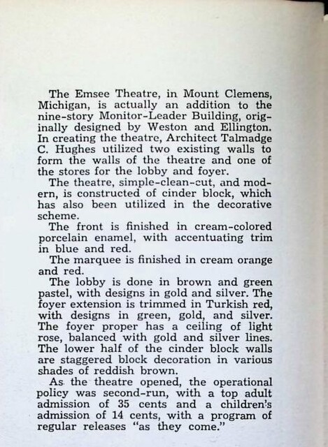 Talmadge C. Hughes, Theater Architect (1946)