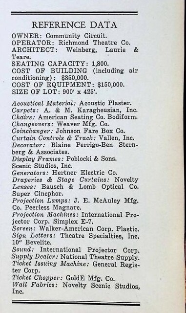 Weinberg, Laurie & Teare, Theater Architects (1949)