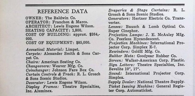 Lewis Eugene Wilson, Theater Architect (1949)