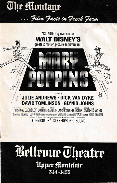 Mary Poppins program from the Bellevue 1964-5