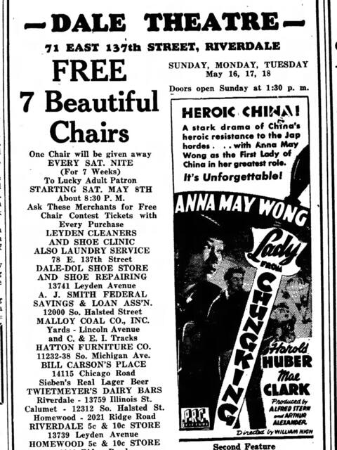 1943 print ad with 71 E. 137th Street.