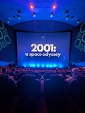 Screen showing slideshow with 2001 A Space Odyssey logo