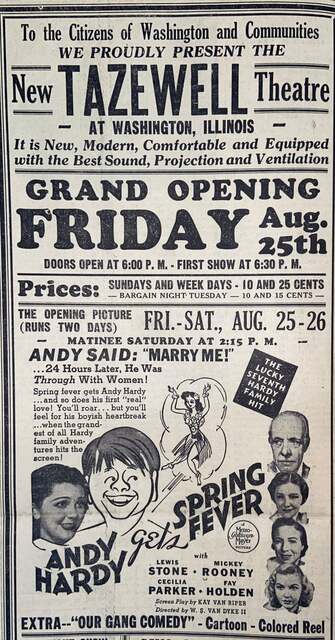 Friday August 25, 1939 Grand Opening print ad credit Washington Historical Society.
