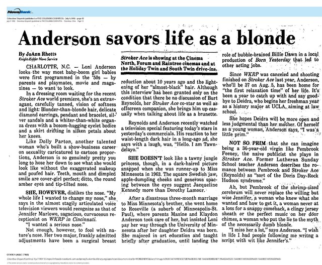 Loni Anderson, RIP (1945 - 2025)