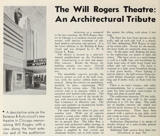 C. W. & George L. Rapp, Theater Architect (1936)