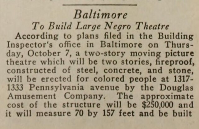 African American Theater / New Theater Plans (1920) 1 of 2