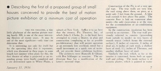 Bianculli & Ghiani, with Ben Schlanger, associate, Theater Architect (1935)