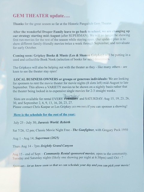 2025 - Theater status update