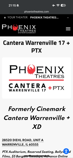 Phoenix Theatres Cantera Warrenville 17 +PTX