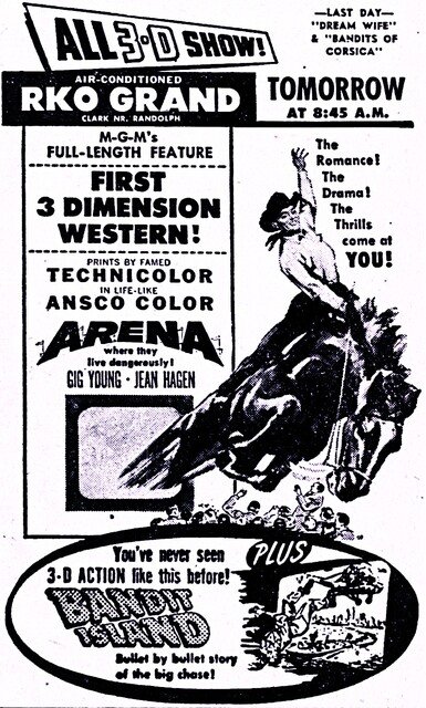 RKO Grand Theatre 119 N. Clark Street, Chicago, IL  - 3D Presentation 1953