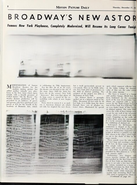 John J, McNamara, Theater Architect, (1959)