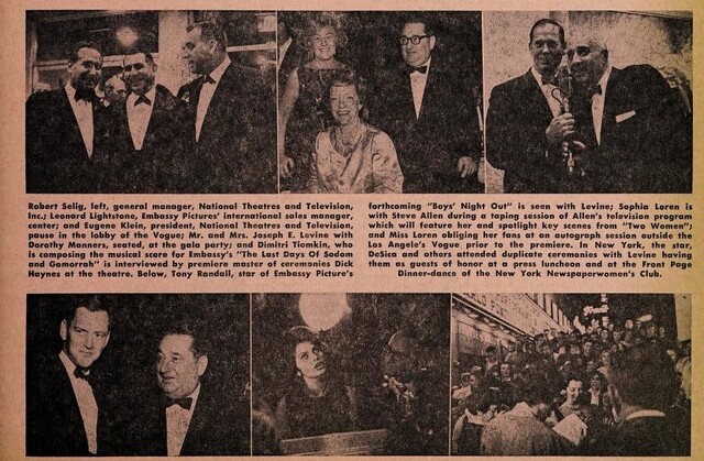 Premiere of "Two Women." (1962)