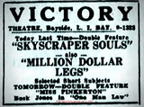 ["Victory Theatre ad, North Shore Daily News, October 7, 1932"]