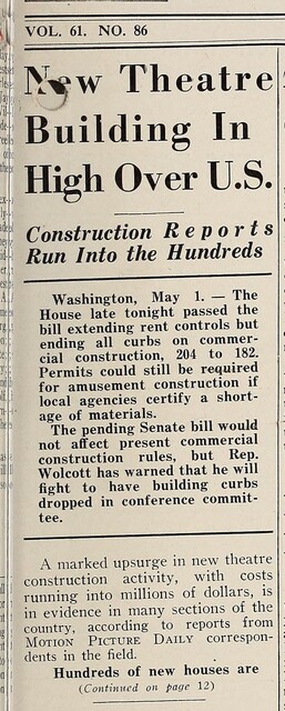 Post World War II Federal Policy on Theater Construction 2 of 2