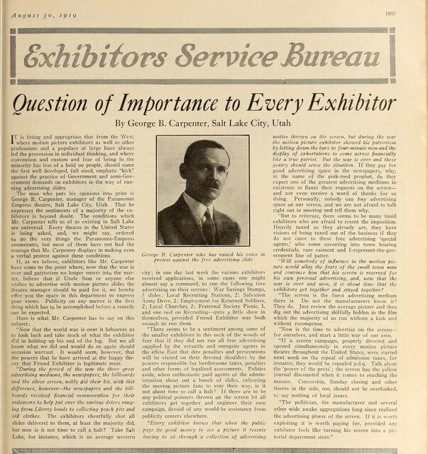 The Use of Screen Advertising (1919)