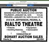 ["January 14, 1979 Auction Notice credit Journal Star."]