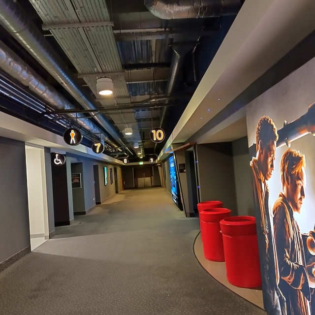 Access corridor to screens