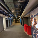 Access corridor to screens