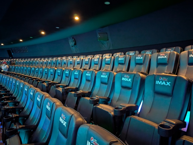 Rear speakers for the seats under the overhang at the back of the IMAX auditorium