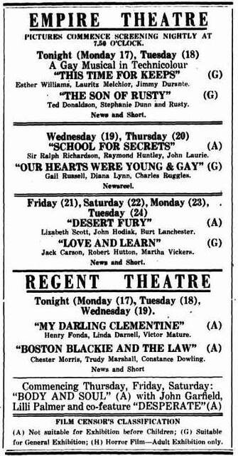 Empire Theatre 126 York Street, Albany, WA  - 1947