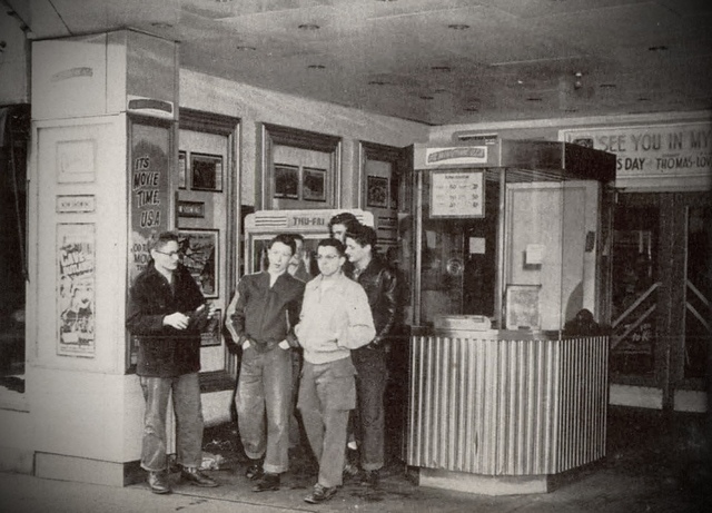 Local boys outside the Penn Theatre circa 1952.