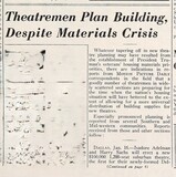 Post World War II Federal Policy on Theater Construction (1946), p.1