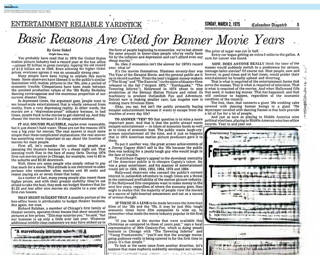 Review of the Year in Movies: 1974