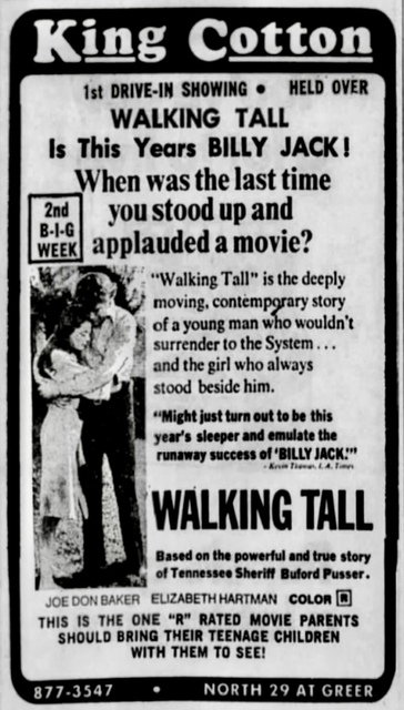 King Cotton Ad, Greer, South Carolina 1973