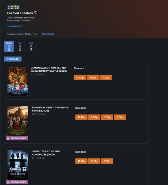 Festival Theaters Palm Springs