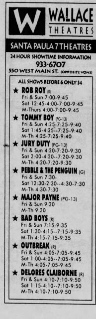April 14, 1995 first day showings (No Grand Opening Ad)