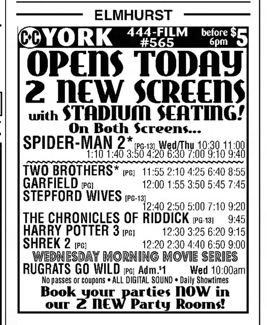 June 30, 2004 Grand Opening Ad as 7 screens