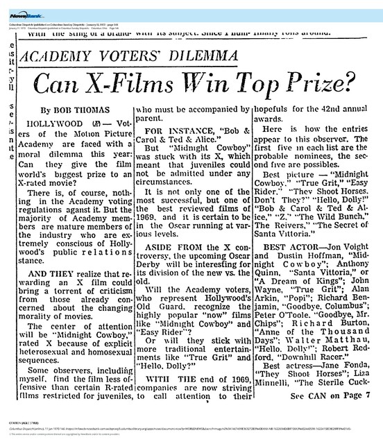 The Hollywood X-Rated Movie Era:  1970 - page 1