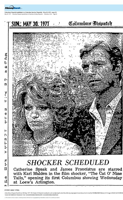 The Great Directors: Dario Argento (1971)/Catherine Spaak, RIP (1945-2022)