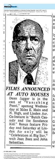 Columbus Grove, Ohio native, Dean Jagger (1971)