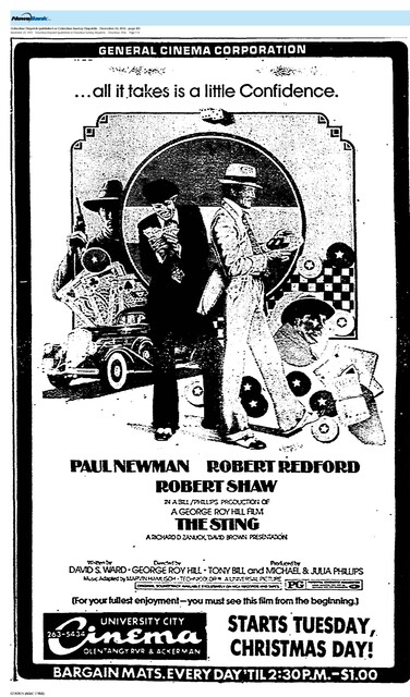 Robert Redford, R. I. P. (1936 - 2025)/The Great Directors: George Roy Hill (1973)