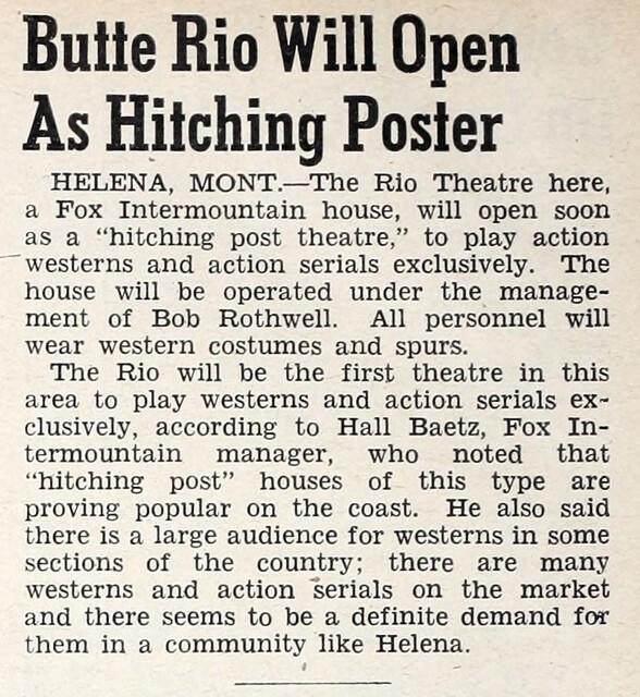 Changing Times: !947 - Today a Bad Idea for a Theater but a Niche for a TV Channel