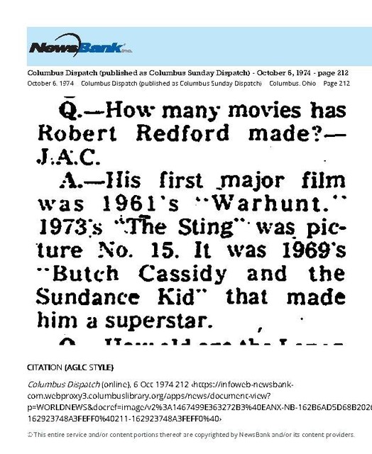 Robert Redford, R. I. P. (1936 - 2025)