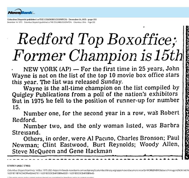 Robert Redford, R. I. P. (1936 - 2025)