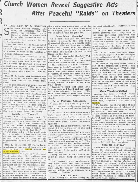 STAR AND GARTER Theatre; Chicago, Illinois 