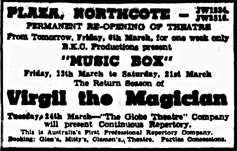 Plaza Cinema 405 High Street, Melbourne, VIC - 1953