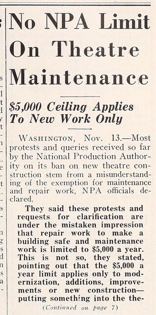 Government Intervention on Theater Construction (1950) page 1 of 2