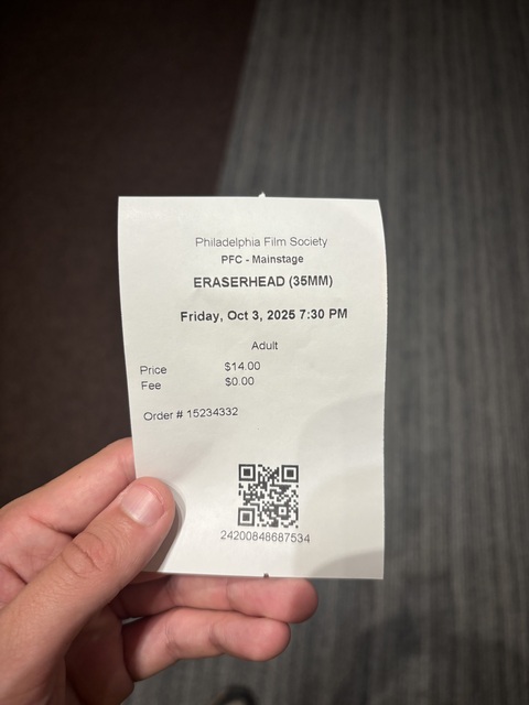 Philadelphia Film Center Ticket Stub